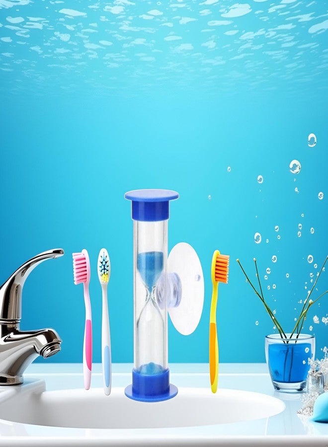 Tustao 2 Minute Sand Timer for Kids, Blue Toothbrush Timer for Kids 2mins / 3mins Sand Clock Timer Plastic Suction Cup Hourglass Sandglass Desktop Ornament Party Favors - Image 2